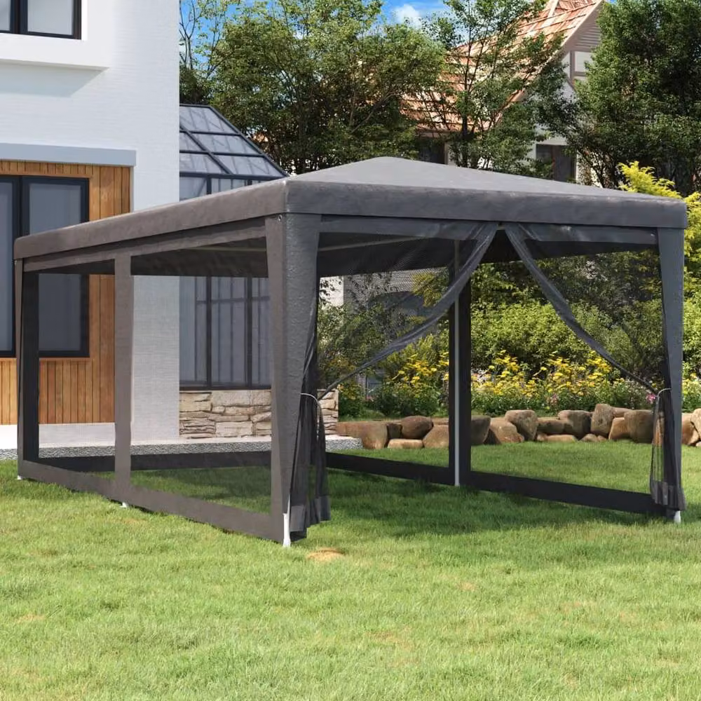 Berkfield Home Party Tent with 6 Mesh Sidewalls, Anthracite, W 6 m x D 3 m – 2