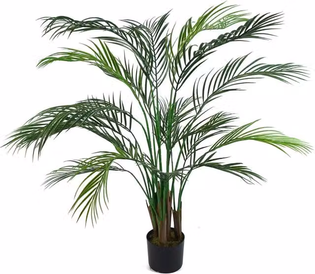 UV Resistant Red Areca Palm Tree Tabletop Plastic Artificial Plant
