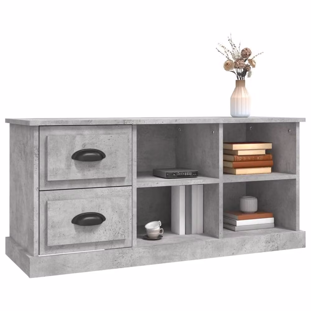 Berkfield Home TV Cabinet in Concrete Grey, W/D/H: 102 x 35.5 x 47.5 cm – 3