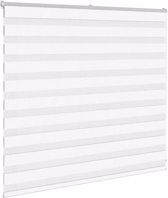 Berkfield Home Elegant Zebra Blind in White Polyester, W: 165 cm, H: 100 cm