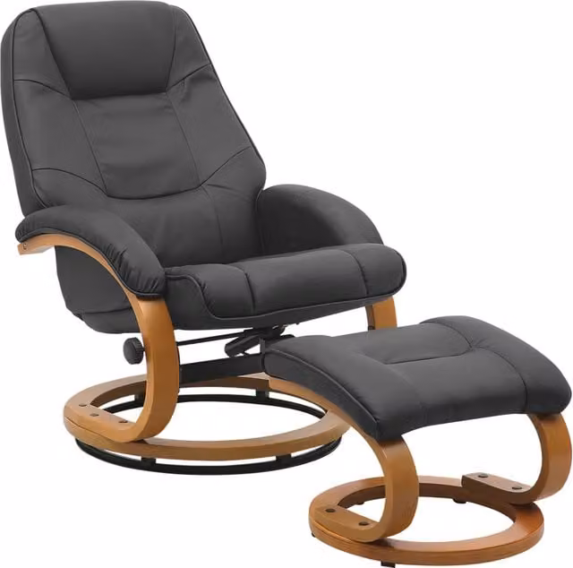 Livingandhome Modern Black Executive Swivel Office Chair with Headrest