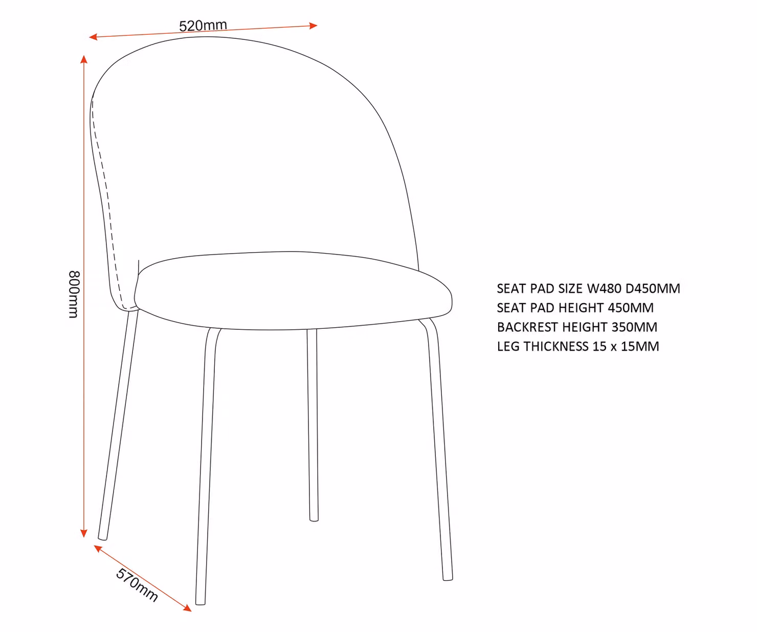 Seconique Boston Dining Chairs in Blue Velvet, Set of 4 – 5