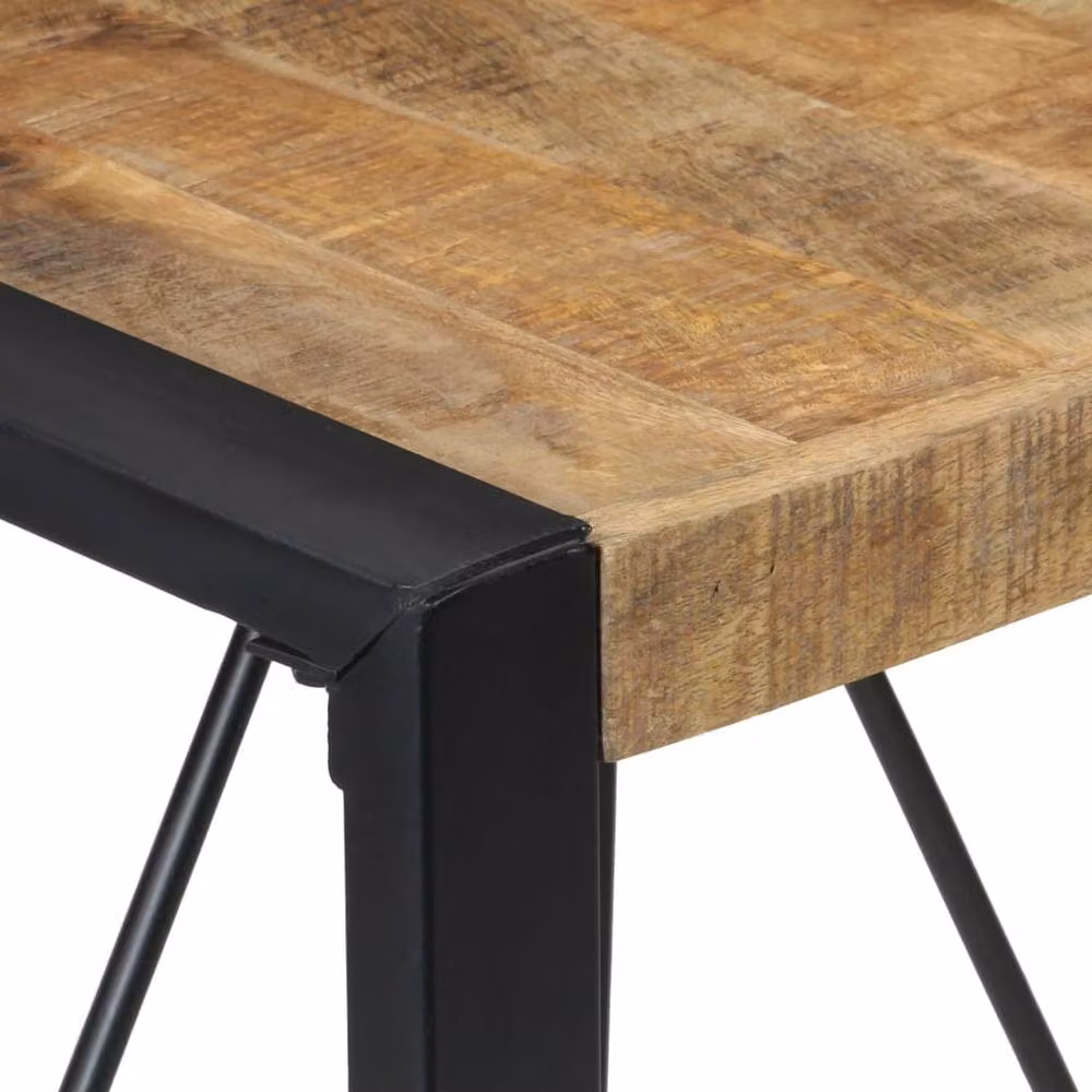 Berkfield Home Square Dining Table in Brown Rough Mango Wood, W/D/H: 80 x 80 x 75 cm – 2