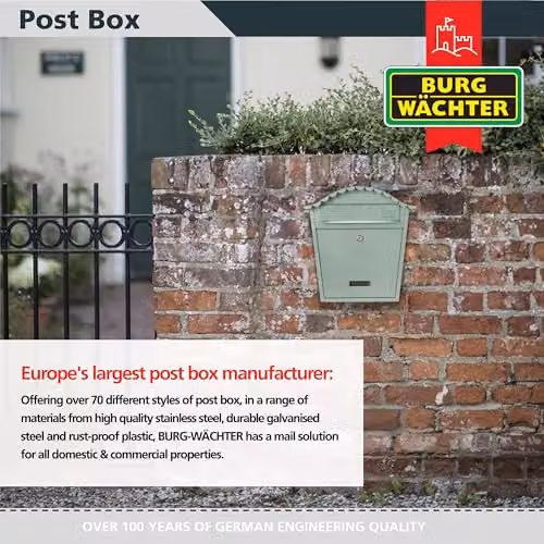 Burg-Wächter Classic Free Standing Letterbox in Green, W/D/H: 36 x 37 x 13 cm – 3