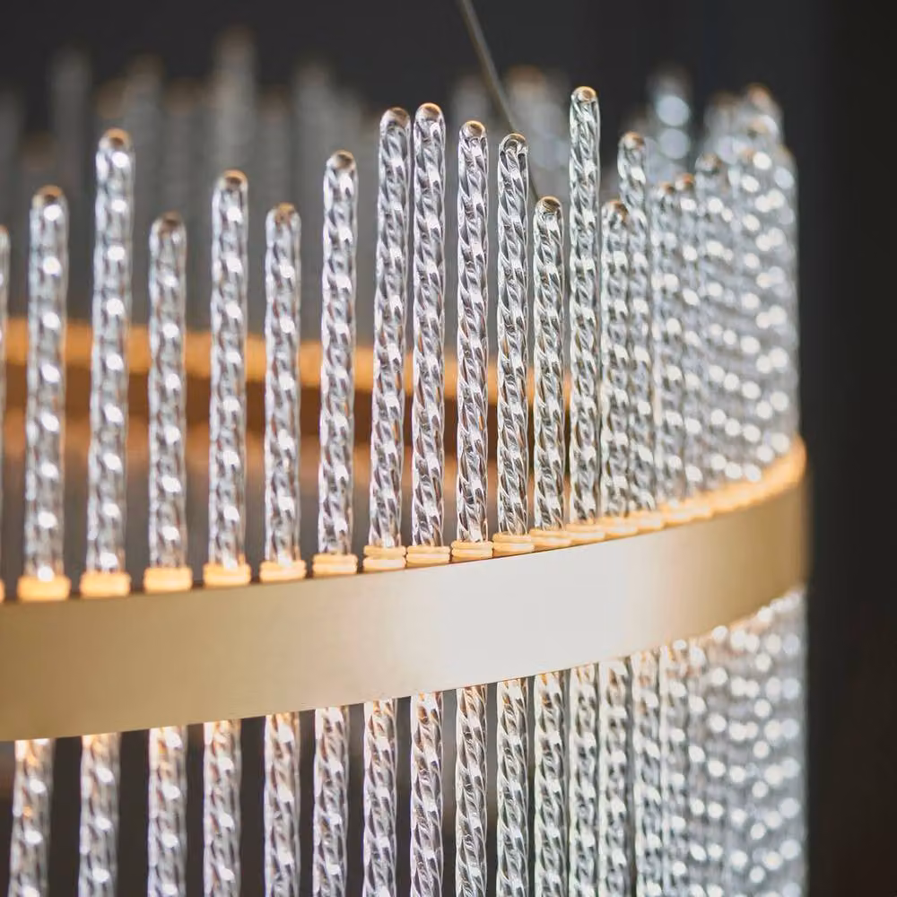 Netlighting Trapani Pendant Ceiling Light in Gold and Transparent Glass – 4