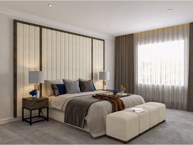 Casani Coco Tropez Line Upholstered Wallboard Bed in Silver Grey, W/D/H: 140 x 200 cm