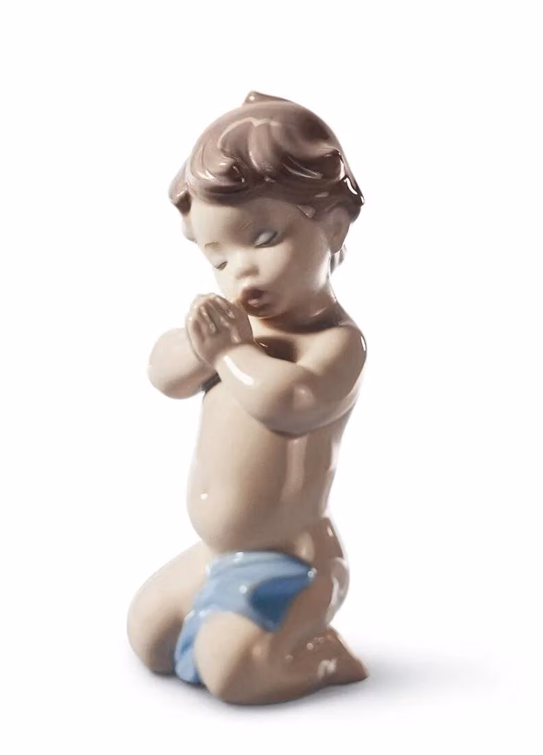 Lladró A Childs Prayer Boy Porcelain Figurine in Multicolour