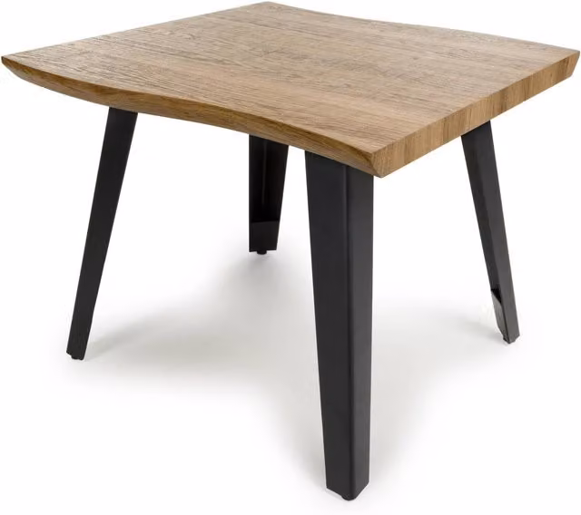 Shankar Nassau Natural Curved End Table in Orange and Black