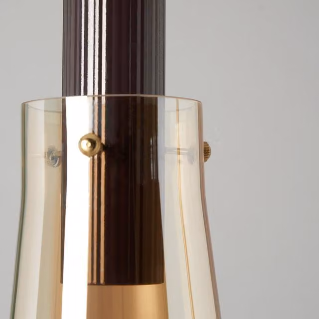 Litecraft Visconte Atrani Floor Lamp in Gold and Yellow Glass