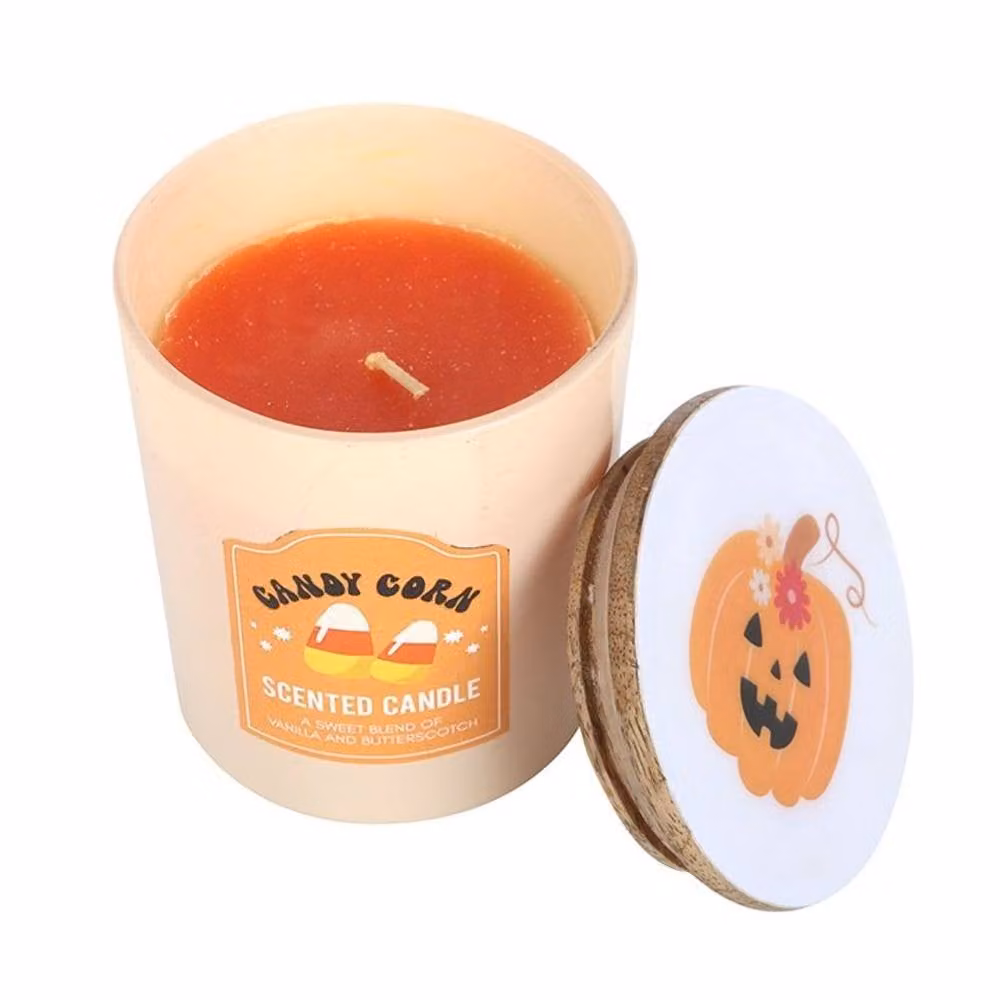 Uniqueful Candy Corn Vanilla and Butterscotch Pillar Candle in Orange – 2