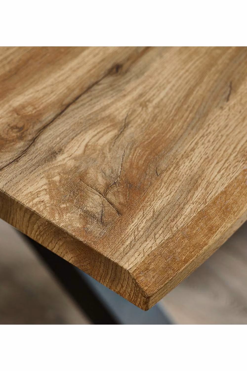 Julian Bowen Harvey Live Edge Rectangular 4-6 Seater Dining Table in Light Oak and Black – 6