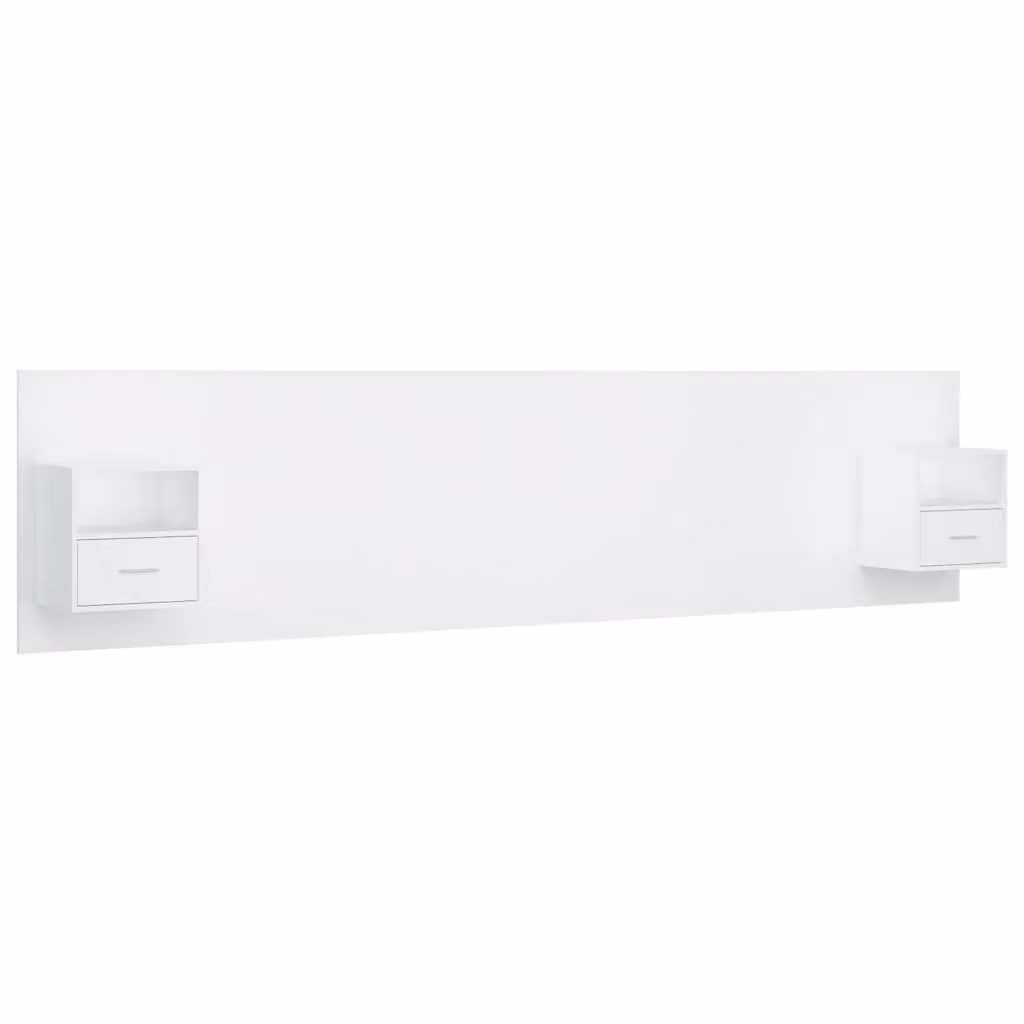 Berkfield Home White Engineered Wood Bed Headboard with Integrated Nightstands and Side Compartments – 2