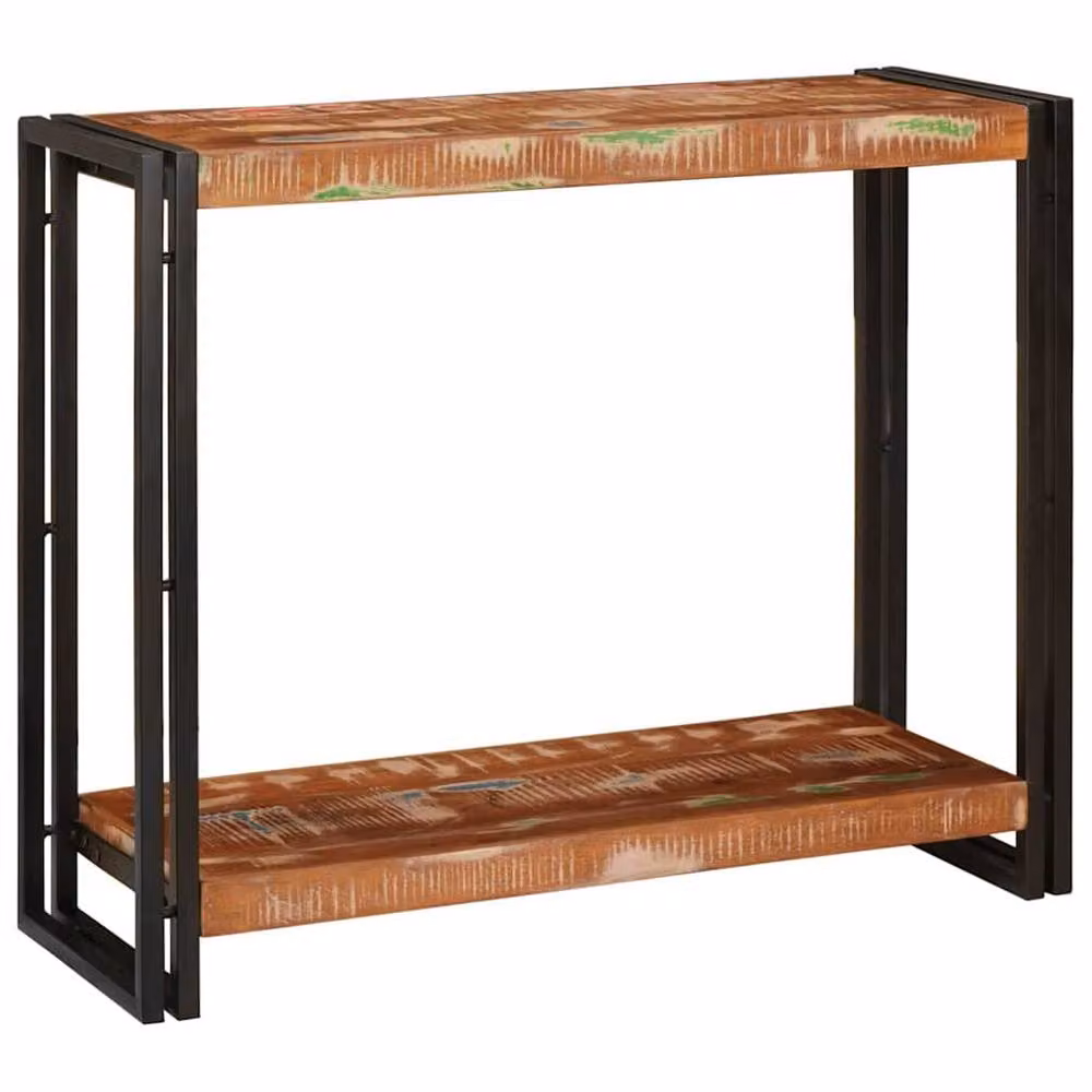 Berkfield Home Durable Rustic Solid Wood Console Table, Multicolour, W: 90 cm, D: 33 cm, H: 75 cm – 2