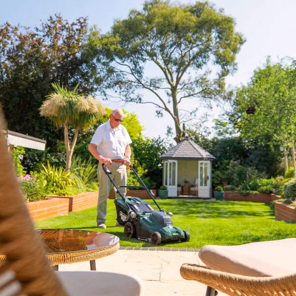 Webb 40V Cordless Rear Roller Lawn Mower with Rechargeable Battery and Mulching Kit, Green, 38cm – 8