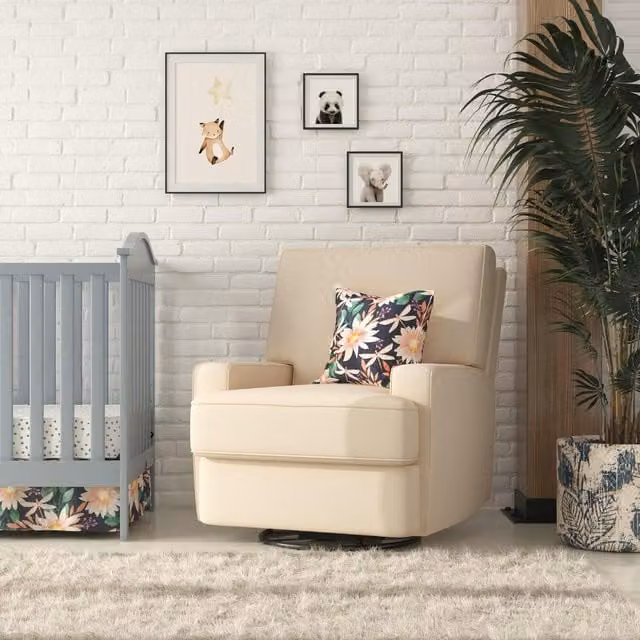 Baby Relax Rylan Recliner Chair in Beige with Armrests and Swivel Function