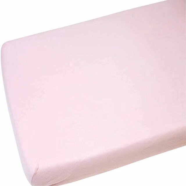 Junior Joy Cotton Fitted Cot Bed Sheet Pack of 2, Pink and White