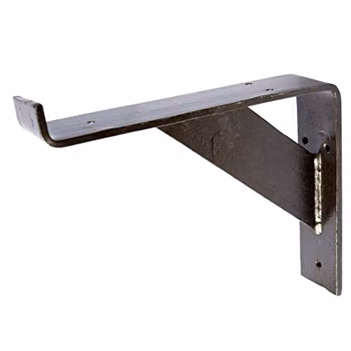 Hammer and Tongs Gallows Style Scaffold Iron Shelf Bracket in Grey or Black, Depth: 24 cm