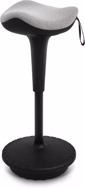 FORGEVIO Grey Fabric Adjustable Height Bar Stool