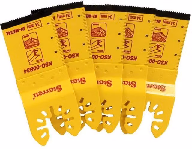 Starrett Bi-Metal Oscillating Plunge Blade for Wood, 18 TPI, Yellow, W: 40 mm, H: 34 mm – 1