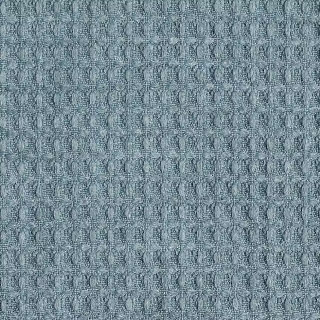 Linda Barker Luxury Waffle Fabric Ocean Blue Polyester Plain Fabric