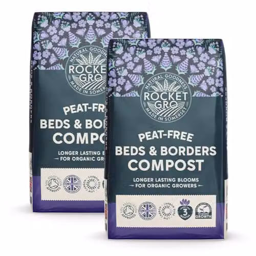 Thompson & Morgan RocketGro Peat Free Beds and Borders Compost, 2 x 50 Litre