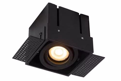 Lucide Trimless Dimmable and Adjustable Recessed Square Downlight in Black