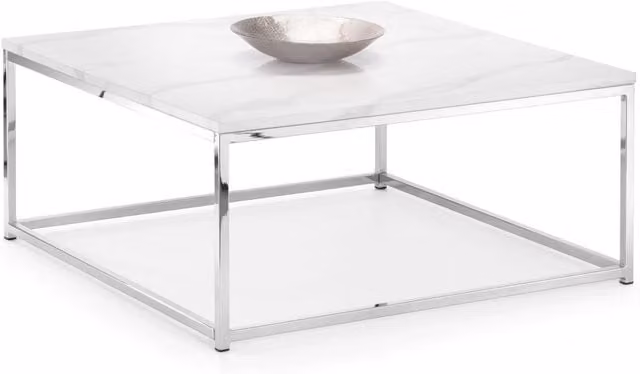 Netfurniture Visco Round White Marble Top Coffee Table