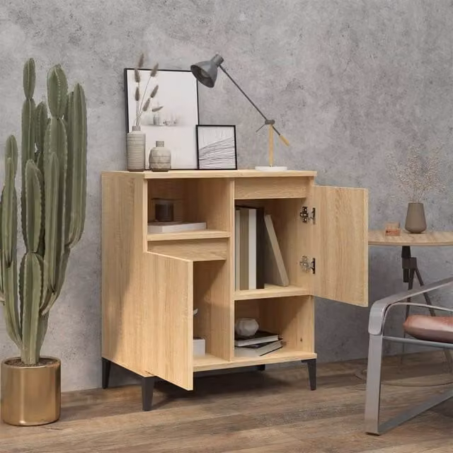 Berkfield Home Sonoma Oak Sideboard in Beige, W/D/H: 60 x 35 x 70 cm