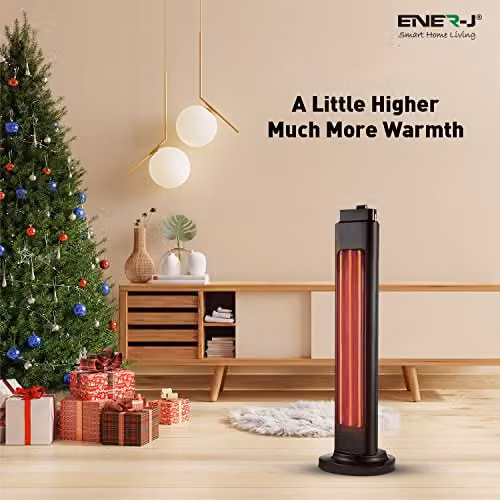 ENERJ Portable Infrared Heater in Black with 600W and 1200W Dual Mode Carbon Heating Element – 4