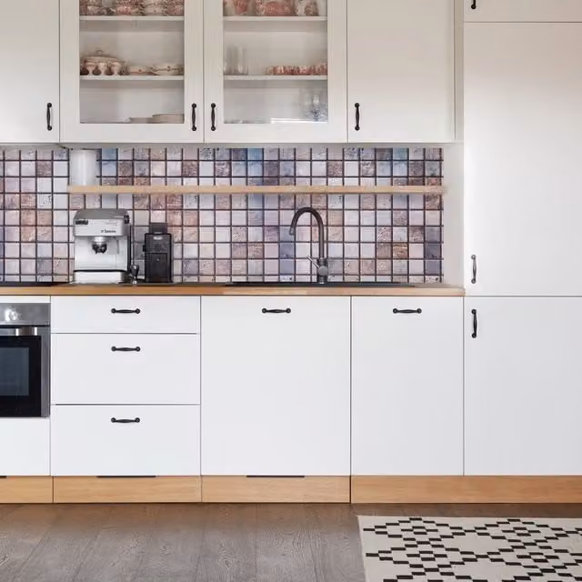 Novecrafto 3D Wall Panels Mediterranean and Mosaic Effect PVC Cladding, 6 Sheets, Grey, W: 96 cm, H: 48 cm – 1