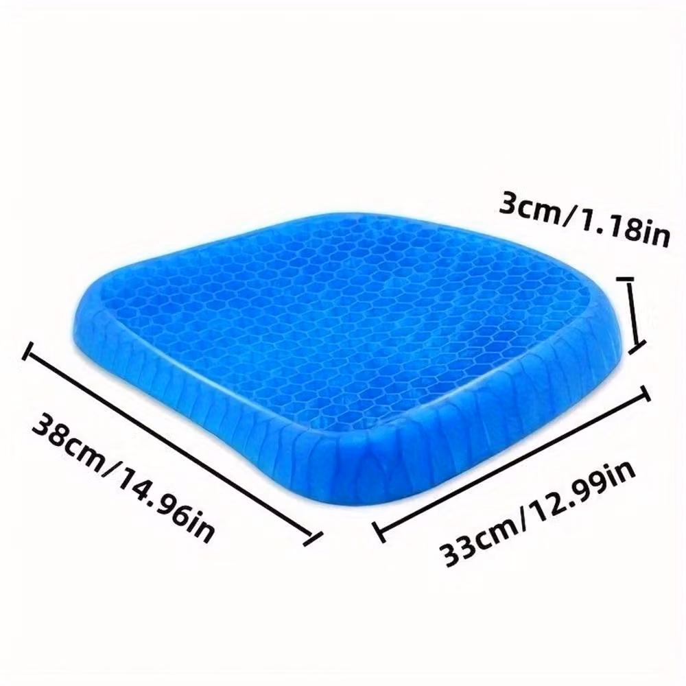 Nordara Blue Honeycomb Cooling Gel Seat Cushion, Breathable and Washable Oval Egg Pad – 2