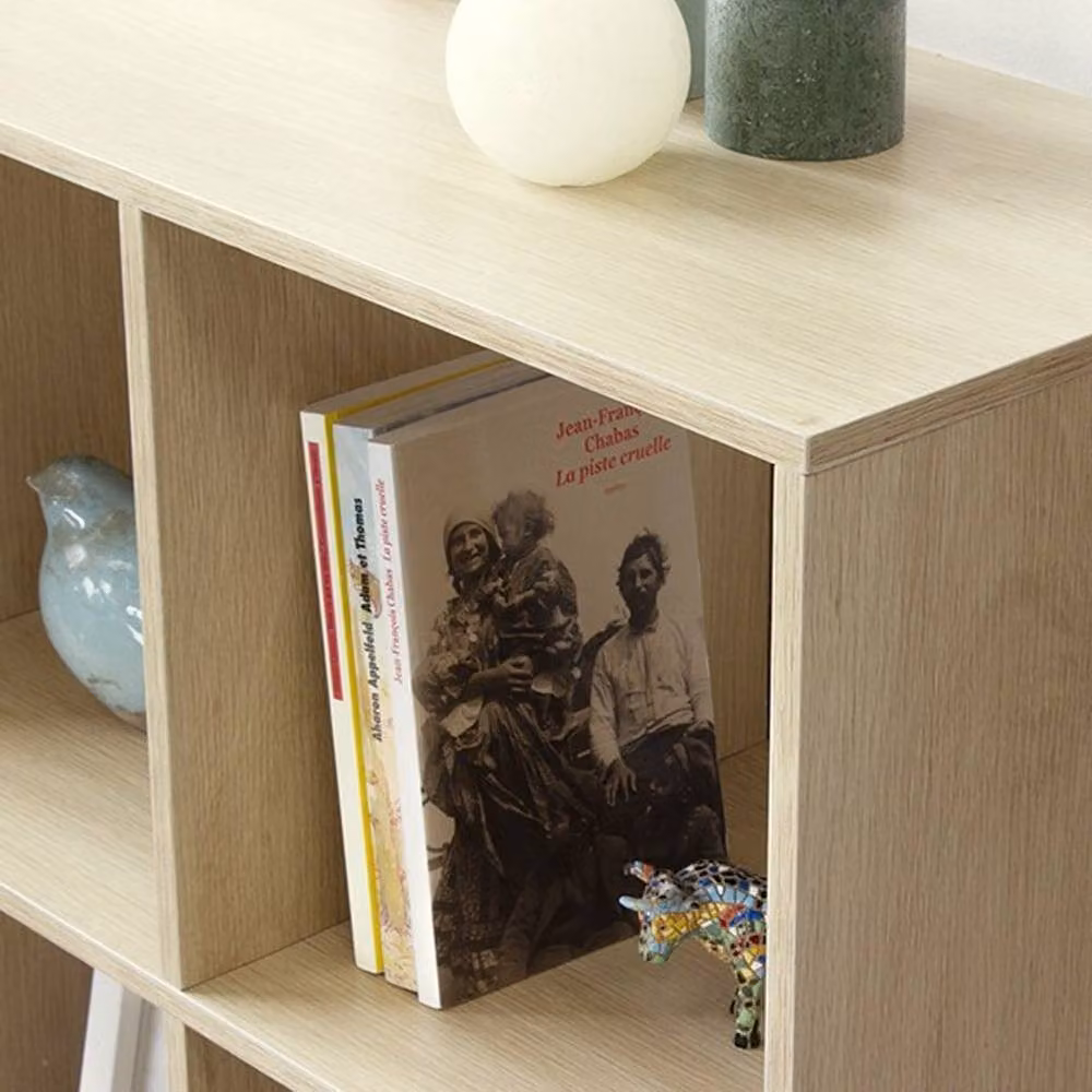 CALICOSY 9-Compartment Cube Storage Shelf with Metal Legs in Light Brown – 3