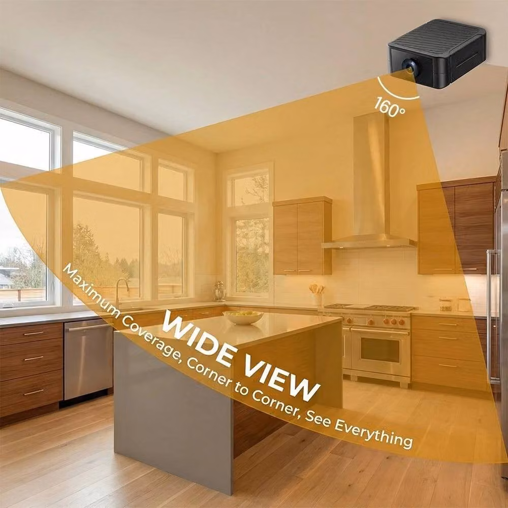 NESTLUNE 2.4GHz Mini Wi-Fi Security Camera with Infrared Night Vision in Black – 5