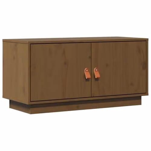vidaXL TV Cabinet in Brown Solid Pine Wood, W/D/H: 80 x 34 x 40 cm – 1