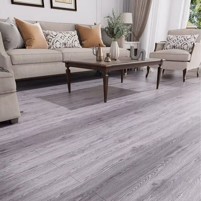 Livingandhome Grey Wood Look Rigid SPC Vinyl Plank Flooring