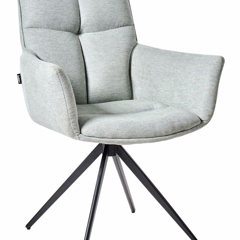 Wyld Haus Mint Swivel Dining Armchair with Black Metal Legs – 2