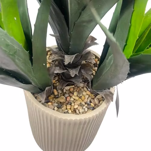 Leaf UK Green Agave Tropical Succulent Artificial Plant Display in Concrete Pot, Height: 110 cm, Width: 70 cm, Depth: 70 cm – 5