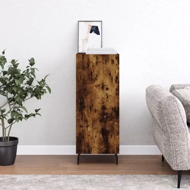 Berkfield Home Smoked Oak Sideboard in Brown, W/D/H: 34.5 x 34.5 x 90 cm – 1