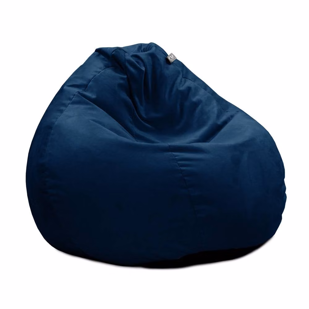 rucomfy Classic Slouchbag Adult Bean Bag Chair in Dark Blue Velvet – 3