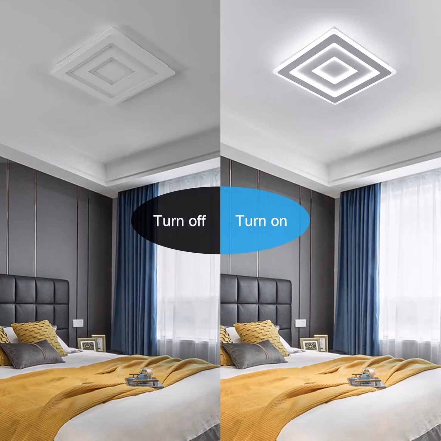 COMELY Modern Square LED Ceiling Light, 52W, White, Diameter: 40 cm, 6500K – 2