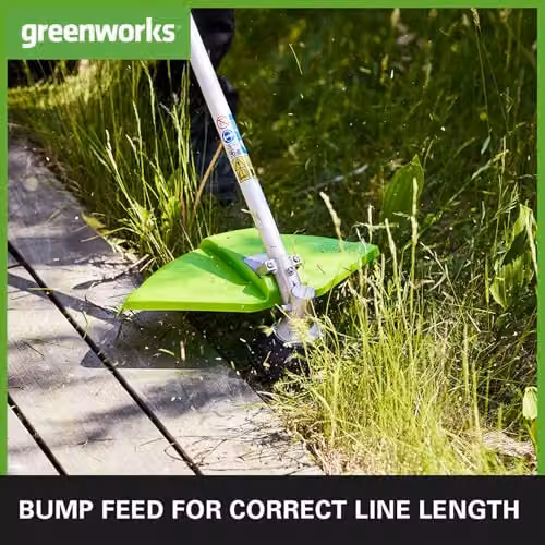 Greenworks 48V (2x24V) Cordless Strimmer with 40cm Cutting Width and Bump Feed Dual Nylon Line, Green, Black and Grey – 3