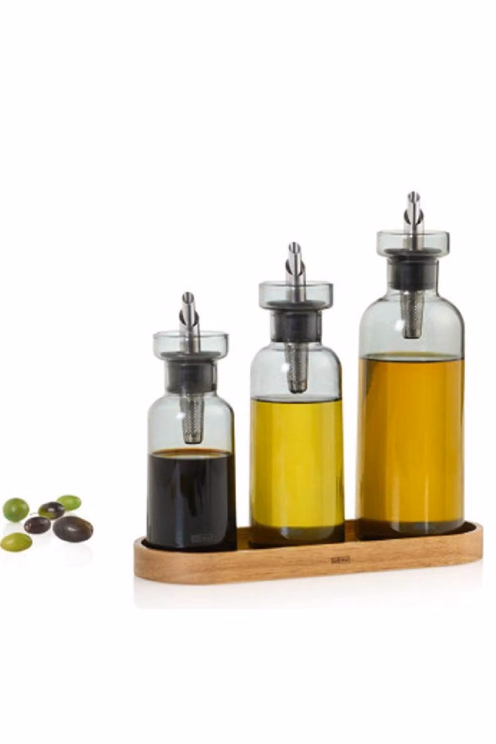 AdHoc AromaPour Glass Oil and Vinegar Bottle, 500ml, Transparent and Grey – 3