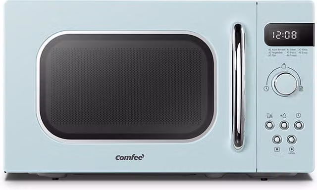 Living Star Solo Electric Countertop Microwave Oven with LED Display and Automatic Programs in Green