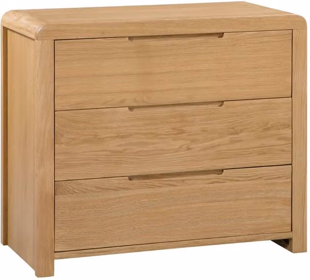 Cheshire Premium Arc 3 Drawer Chest in Brown Oak