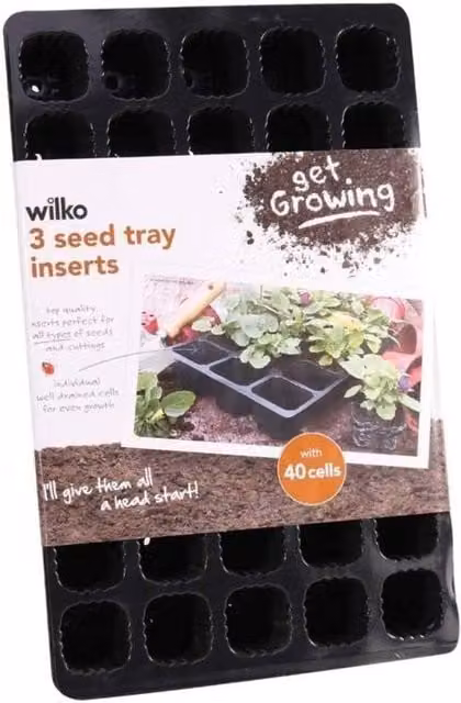 KDMD 5 Pack Black 40 Cell Plastic Seed Tray Inserts