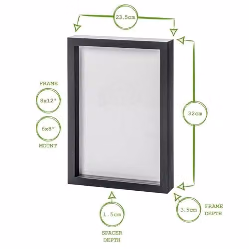 Nicola Spring Black Rectangular 3D Shadow Box Frames, Pack of 2, W/H: 32.0 x 23.5 cm – 3