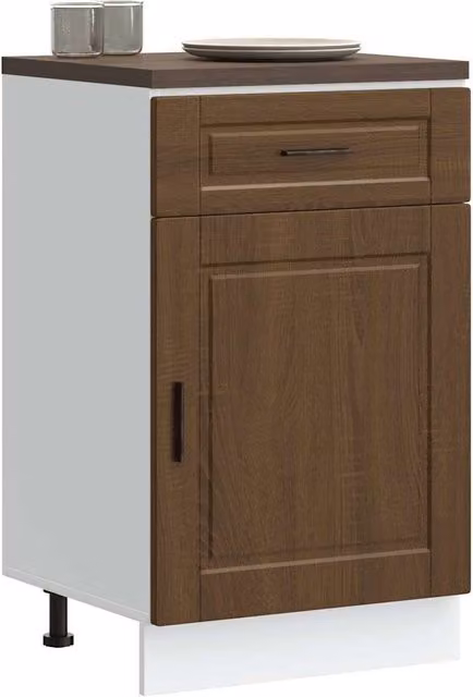 Berkfield Home Porto Kitchen Base Cabinet in Brown Oak Engineered Wood – 1