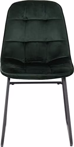 Seconique Lukas Set of 2 Green Velvet Dining Chairs with Metal Cantilever Base – 3