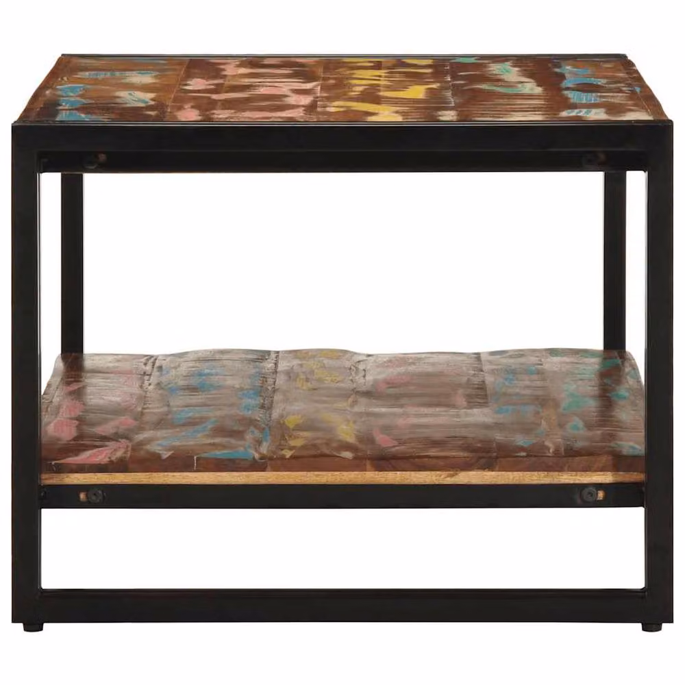 Berkfield Home Multicolour Reclaimed Solid Wood Coffee Table, W: 90 cm, D: 50 cm, H: 38 cm – 3