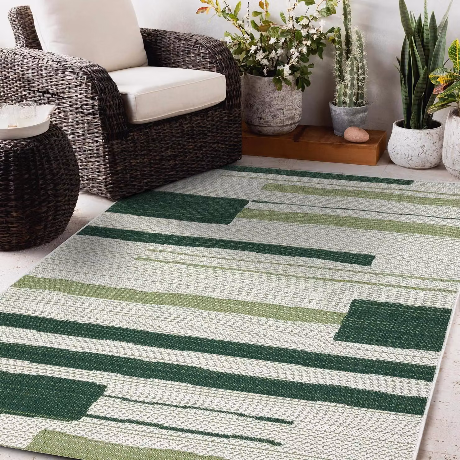 RugsX Modern Multicolour and Beige Flat Weave Polypropylene Rug, W: 120 cm, D: 170 cm – 3